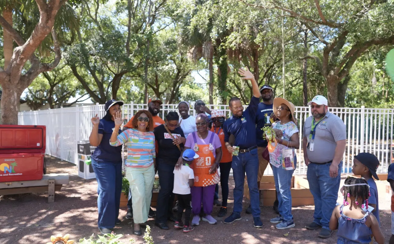 Volunteers gather for Gardening Day 2026 in the community garden